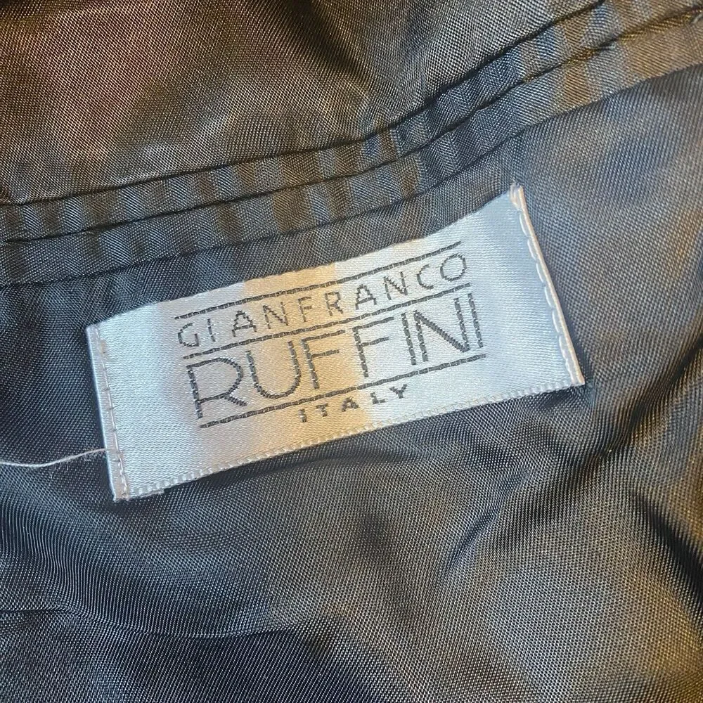 Gianfranco Ruffini Italy Mens 46R Blazer Black Cashmere Blend Suit Jacket Career